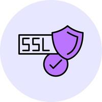 SSL Certificate Filled Circle Fill Style Icon vector