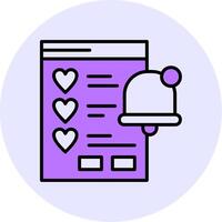 Wishlist Notification Filled Circle Fill Style Icon vector