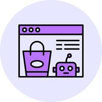 Virtual Shopping Assistant Filled Circle Fill Style Icon vector