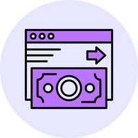 Online Payment Filled Circle Fill Style Icon vector