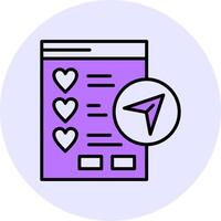 Wishlist Sharing Filled Circle Fill Style Icon vector