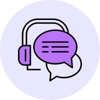 Live Chat Filled Circle Fill Style Icon vector