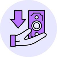 Cashback Filled Circle Fill Style Icon vector