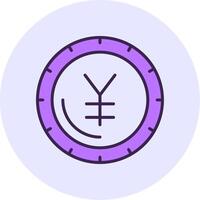 Yen sign Filled Circle Fill Style Icon vector