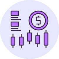 Stock market Filled Circle Fill Style Icon vector