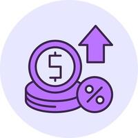 Interest rate Filled Circle Fill Style Icon vector