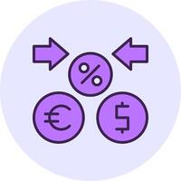 Exchange rate Filled Circle Fill Style Icon vector