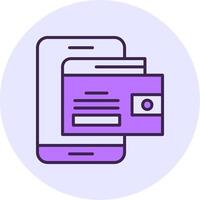 Mobile wallet Filled Circle Fill Style Icon vector