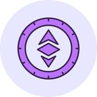 Ethereum Filled Circle Fill Style Icon vector