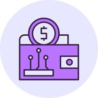 Digital wallet Filled Circle Fill Style Icon vector