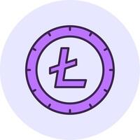 Litecoin Filled Circle Fill Style Icon vector