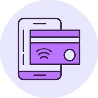 NFC payment Filled Circle Fill Style Icon vector