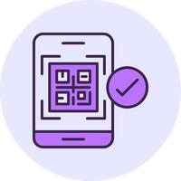 QR code payment Filled Circle Fill Style Icon vector