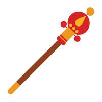 A Single Decorative Drumstick with Red and Gold Elements vector