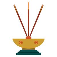 Pair of Chopsticks on Decorative Holder vector