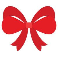 a tied red ribbon bow with soft curves on white ba vector
