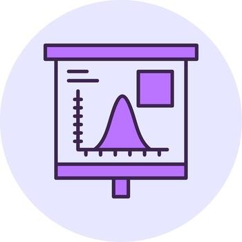 campana curva en grafico lleno circulo llenar estilo icono vector