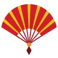 Folded Fan in Red and Gold vector