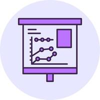 Multiple Trend Chart Filled Circle Fill Style Icon vector
