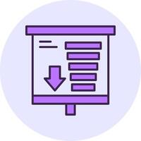 Funnel Chart Filled Circle Fill Style Icon vector