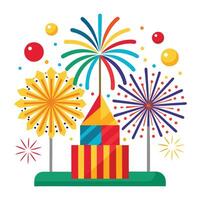 Fireworks Display for New Year Celebration Art vector