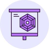 Radar Chart Filled Circle Fill Style Icon vector