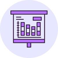 Stacked Bar Chart Filled Circle Fill Style Icon vector