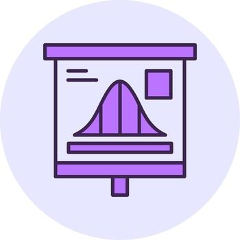 Bell Curve Graph Filled Circle Fill Style Icon vector