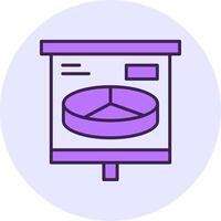 3D Pie Chart Filled Circle Fill Style Icon vector
