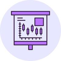 Candlestick Chart Filled Circle Fill Style Icon vector