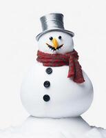 Snowman isolated on White Background, Studio photo