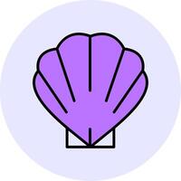 Seashell Filled Circle Fill Style Icon vector