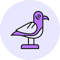 Seagull Filled Circle Fill Style Icon vector