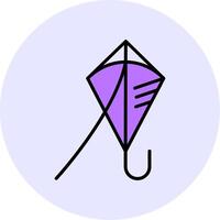 Kite Filled Circle Fill Style Icon vector
