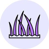 Beach grass Filled Circle Fill Style Icon vector