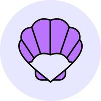 Seashell Filled Circle Fill Style Icon vector