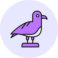Seagull Filled Circle Fill Style Icon vector