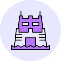 Sand castle contest Filled Circle Fill Style Icon vector