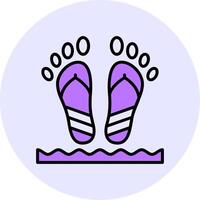 Beach walk Filled Circle Fill Style Icon vector