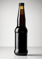 Beer bottle on background photo