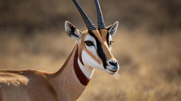 Majestic Springbok Gazelle in Serengeti Savanna photo