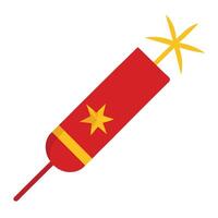a single red firecracker with a golden design and vector