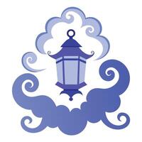 Lantern with Swirling Cloud Motifs vector