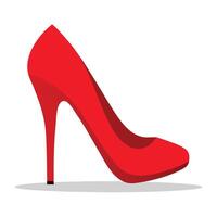 Single Red High Heel with Subtle Shadow vector
