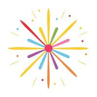 A Single Colorful Firework Explosion Design on White vector