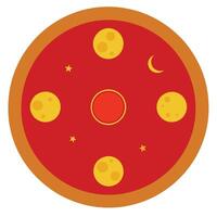 a circular lunar calendar with red and gold accent vector