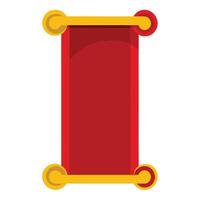 Vertical Red Scroll with Golden Edges vector