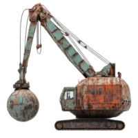 an old rusty crane with a ball on top transparent background png