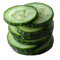 a stack of cucumber slices on a Transparent Background. png
