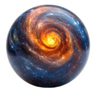 the galaxy ball with a spiral galaxy in the center transparent background png